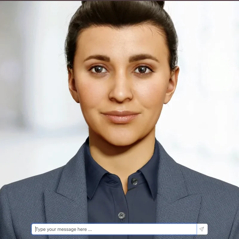 女性形象 3D 数字人聊天界面